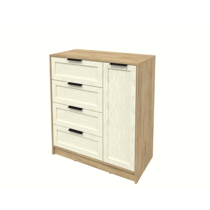 Тумба Тренд КТ-Т90 (Дуб золотой ЛДСП/ Дуб снежный ЛМДФ) Ш900 В1020 Г451